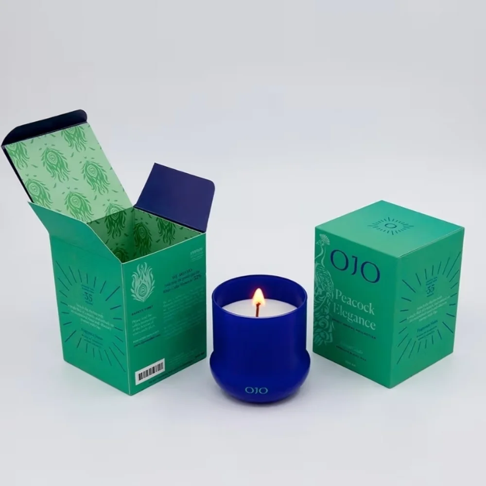 OJO Peacock Elegance Scented Candle – 7.8 oz Jar Candle